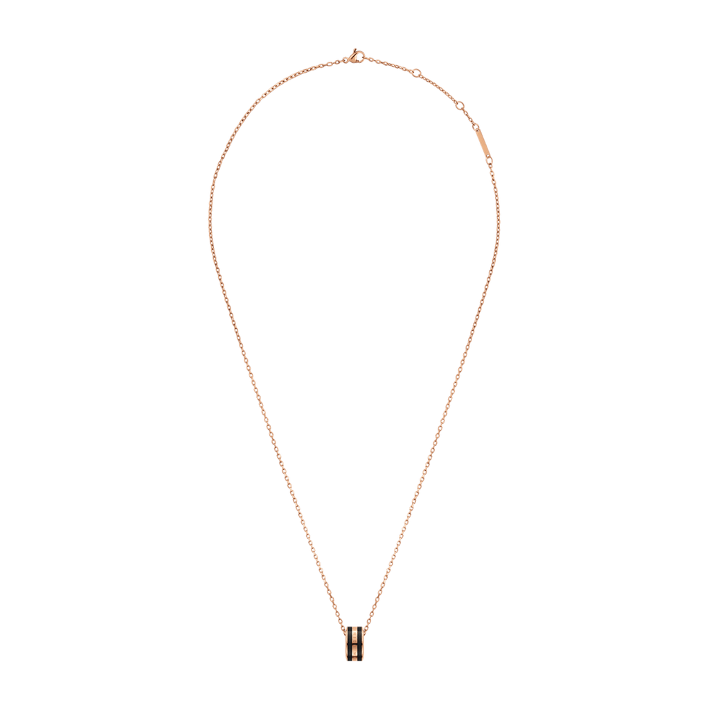 Emalie Necklace Rose Gold Black
