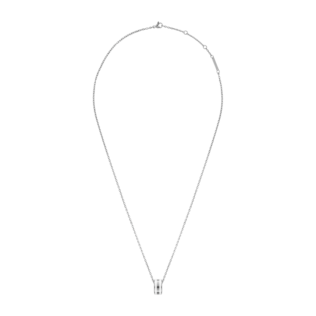 Emalie Necklace Silver Satin White