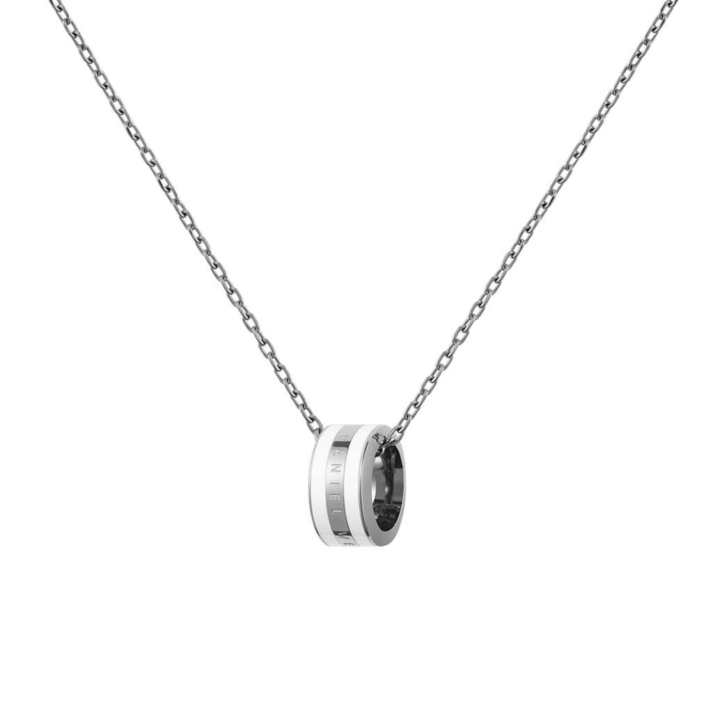 Emalie Necklace Silver Satin White