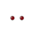 Audrey Earrings  Red Agathe Silver