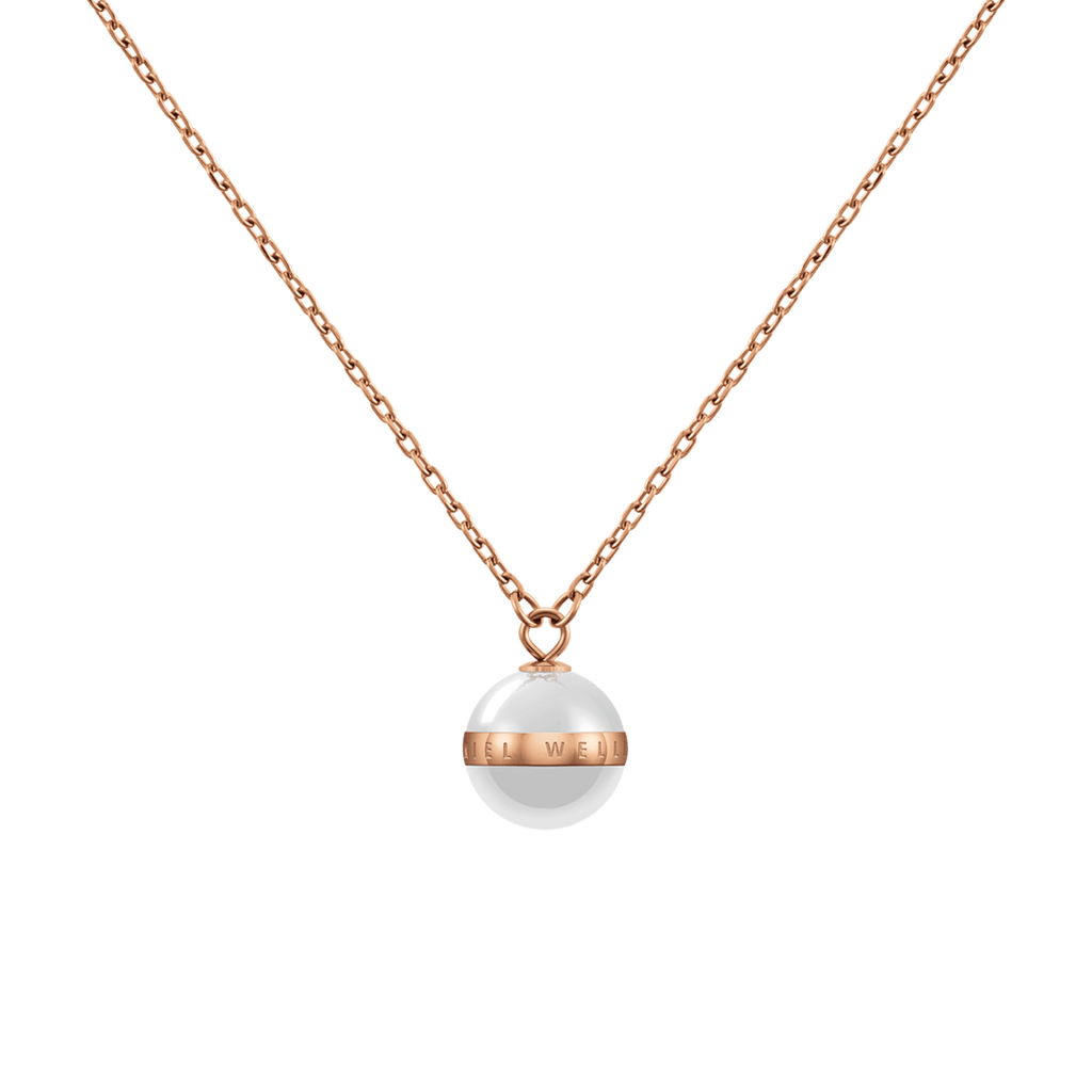 Aspiration Necklace Rose Gold Satin White