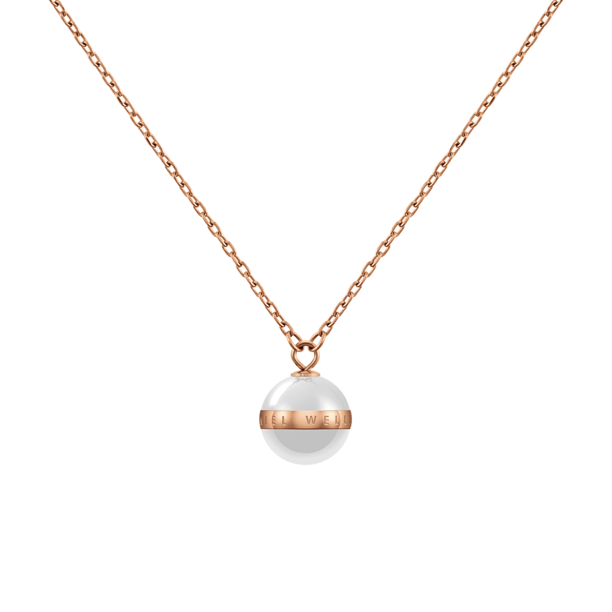 Aspiration Necklace Rose Gold Satin White