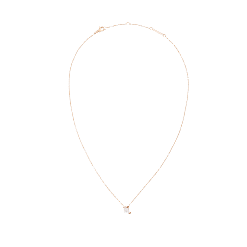 Crystal Zodiac Chain Necklace Rose Gold