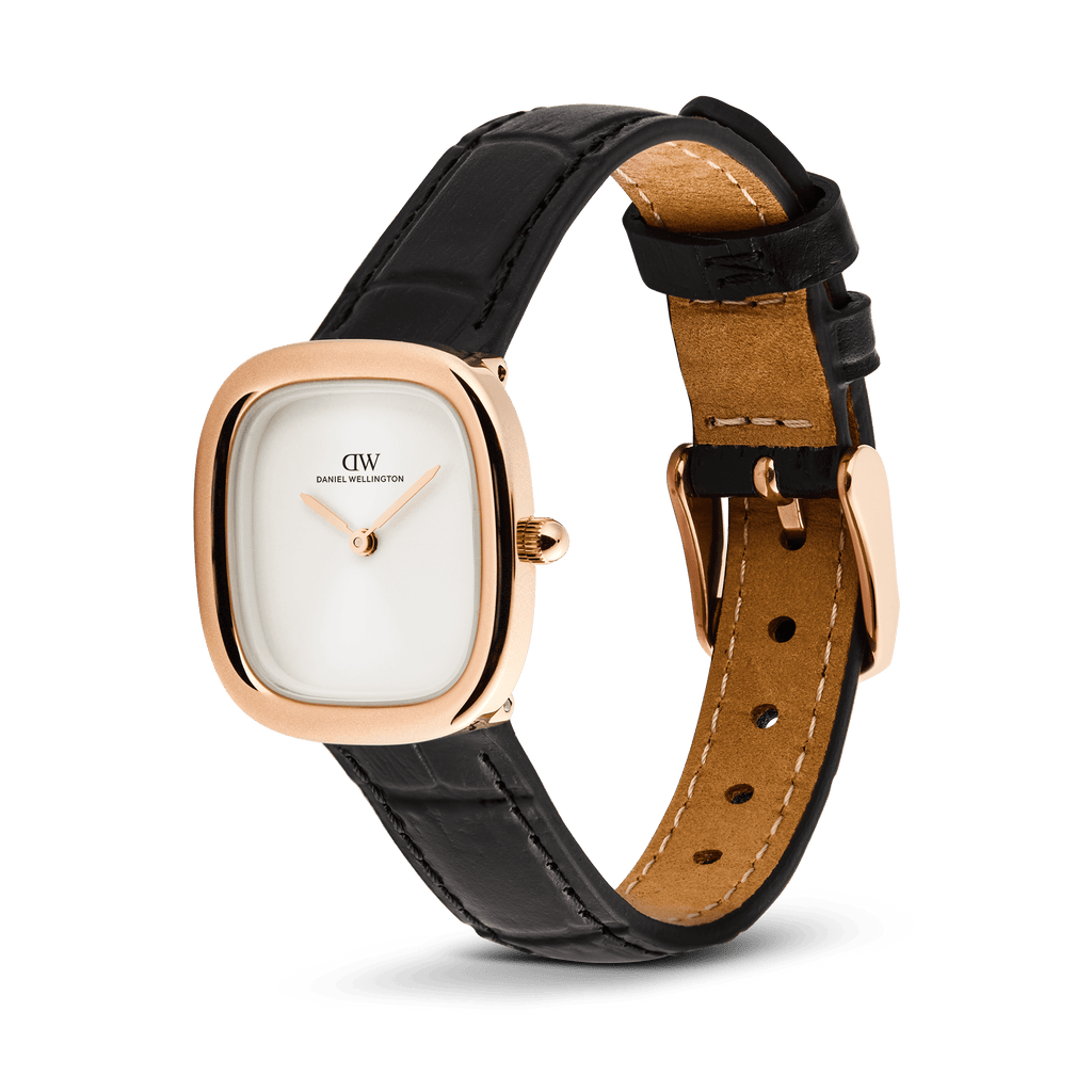 Margot Black Croc Rose Gold