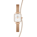 Quadro Mini Lumine Bezel + Classic Tennis Bracelet Rose Gold