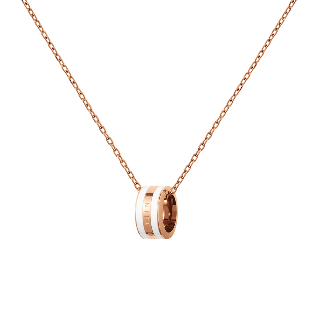 Emalie Necklace Rose Gold Satin White