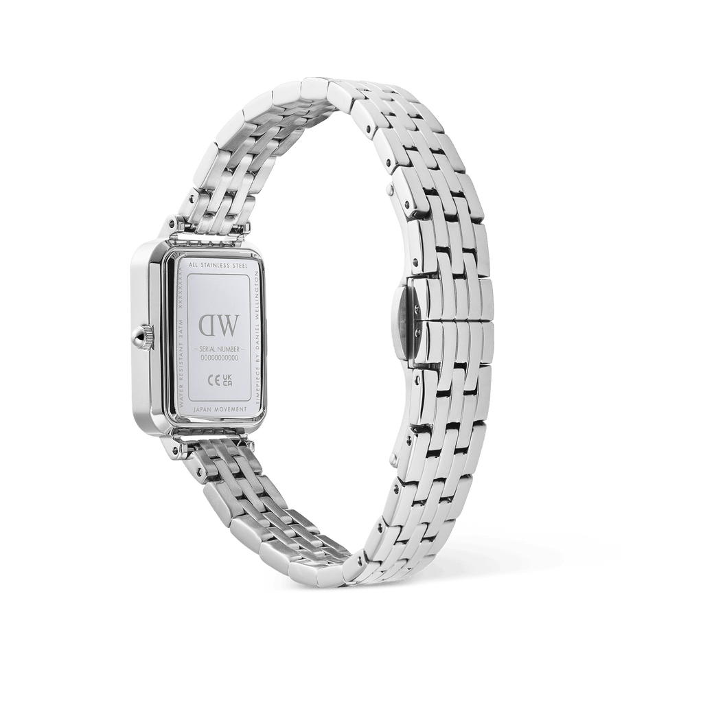 Quadro Roman Numerals Date 5-link Silver