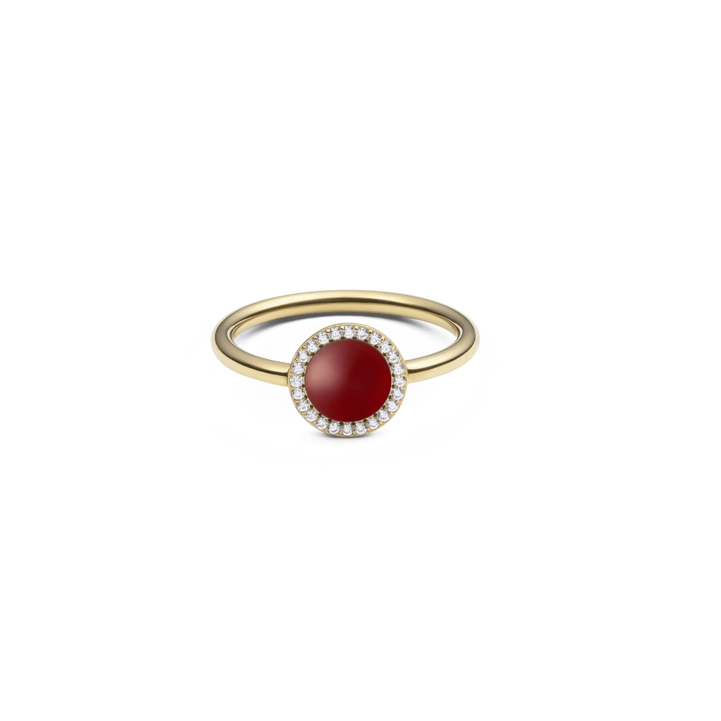 Audrey Ring  Red Agathe Gold