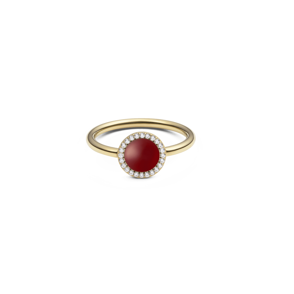 Audrey Ring  Red Agathe Gold