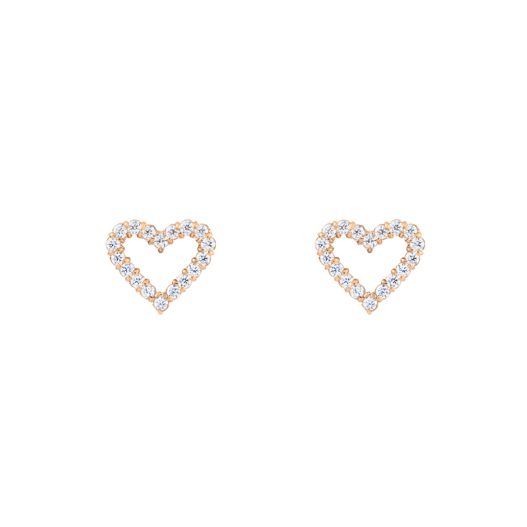 Mirelle Heart Earrings Rose Gold