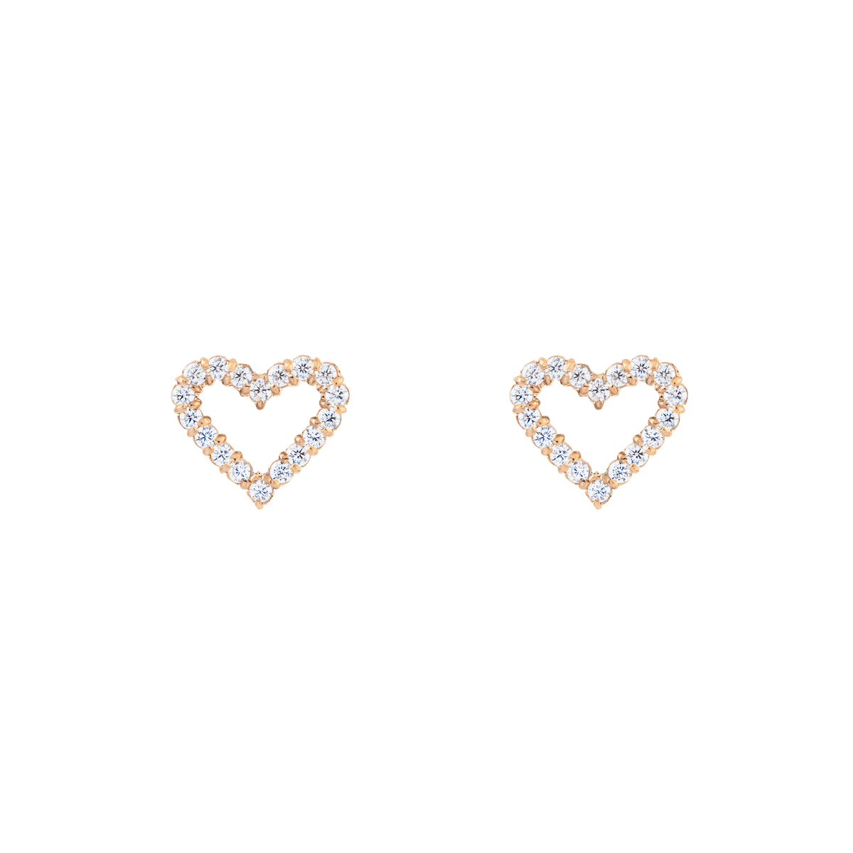 Mirelle Heart Earrings Rose Gold