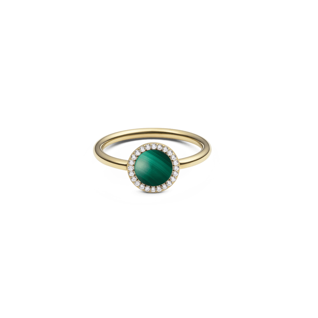 Audrey Ring Malachite Gold