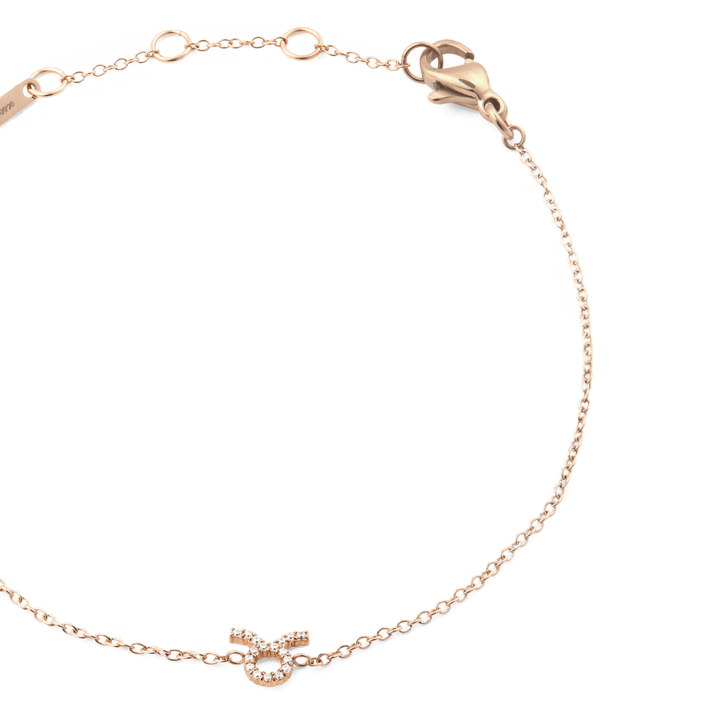 Crystal Zodiac Chain Bracelet Rose Gold