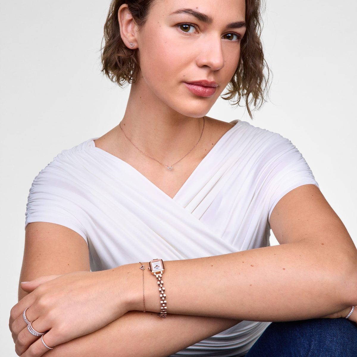 Mirelle Heart Necklace Rose Gold