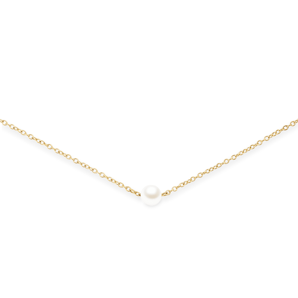 Pearl Step Necklace Gold