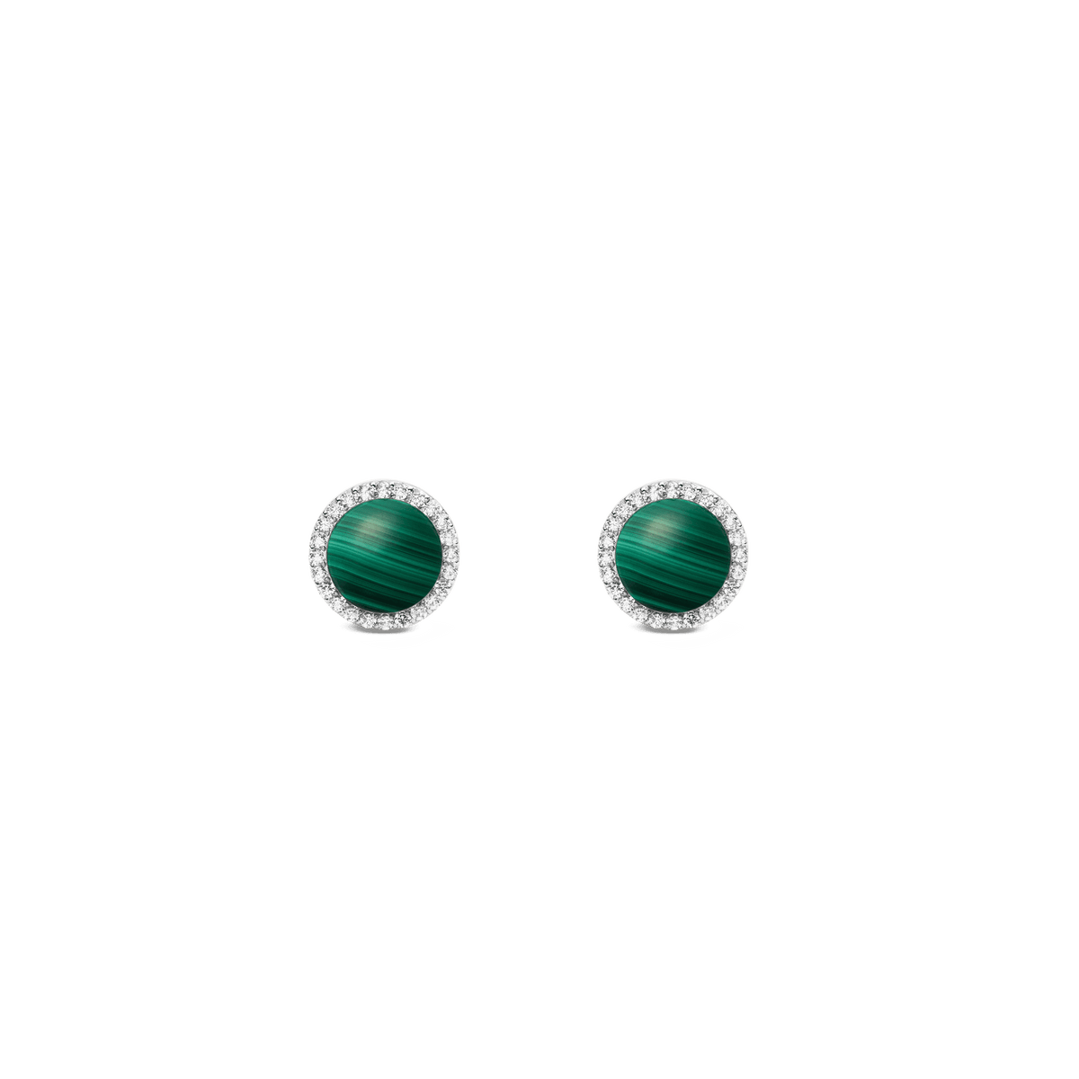 Audrey Earrings Malachite Silver