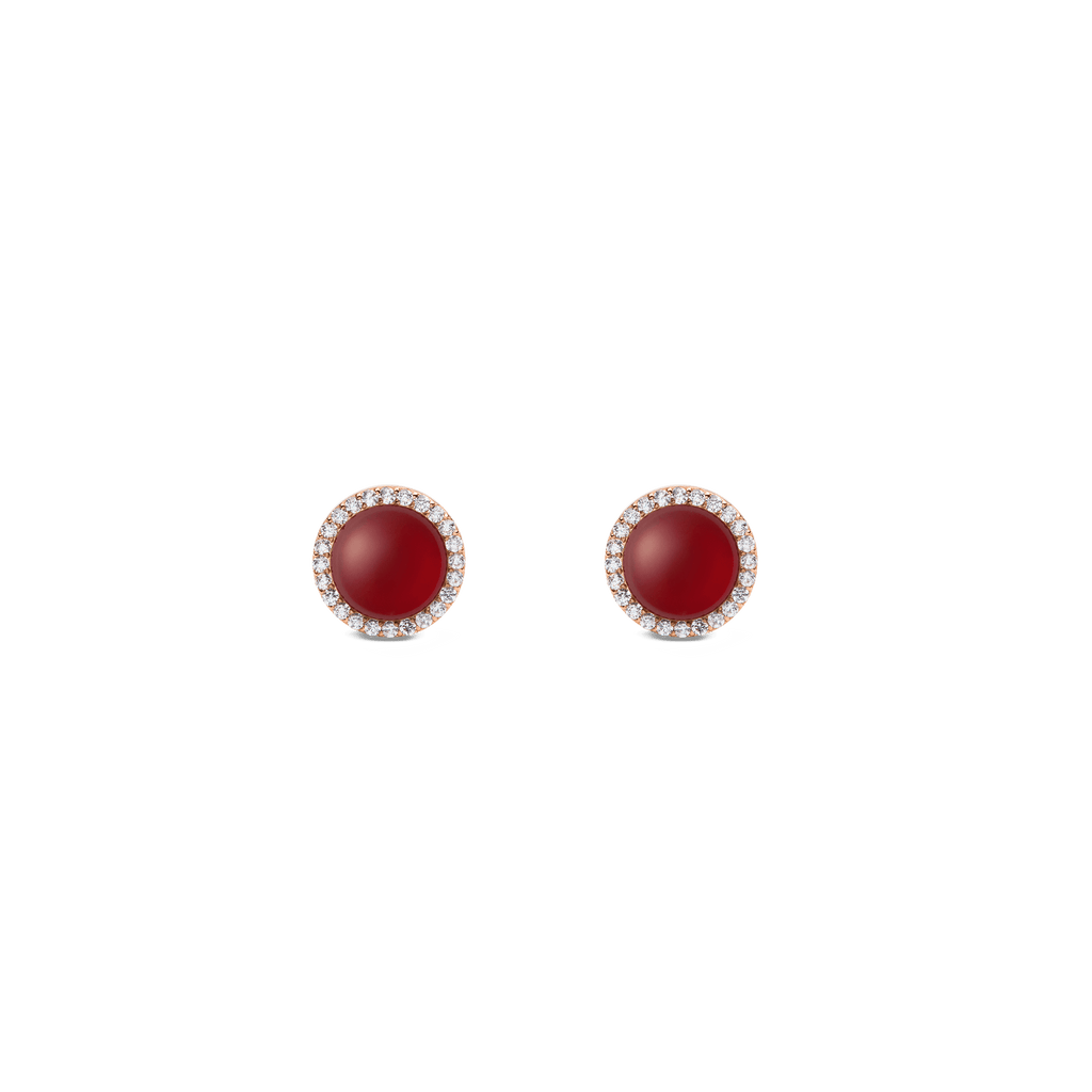 Audrey Earrings Red Agathe Rose Gold