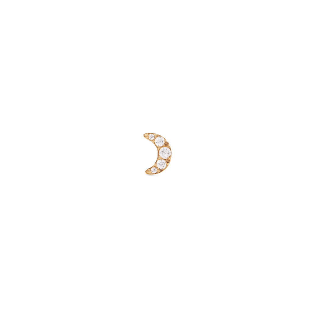 Crystal Moon Stud Gold