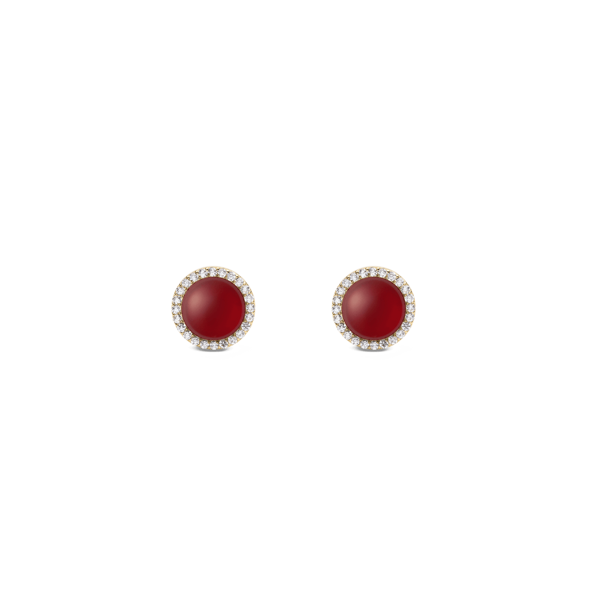 Audrey Earrings  Red Agathe Gold