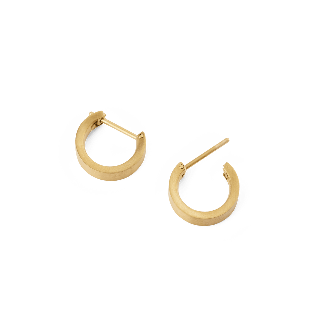 Line Earrings Brushed Gold 3.5mm