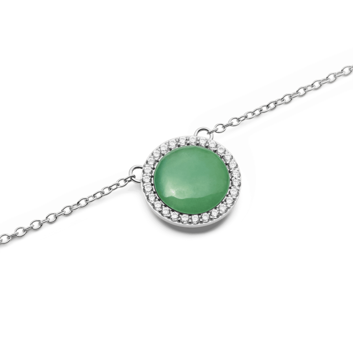 Audrey Necklace Jade Silver
