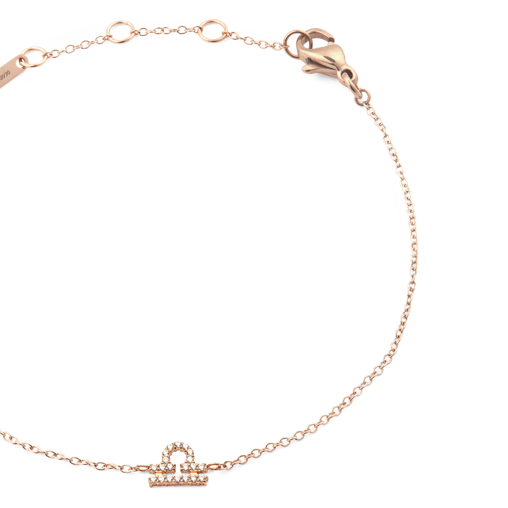 Crystal Zodiac Chain Bracelet Rose Gold