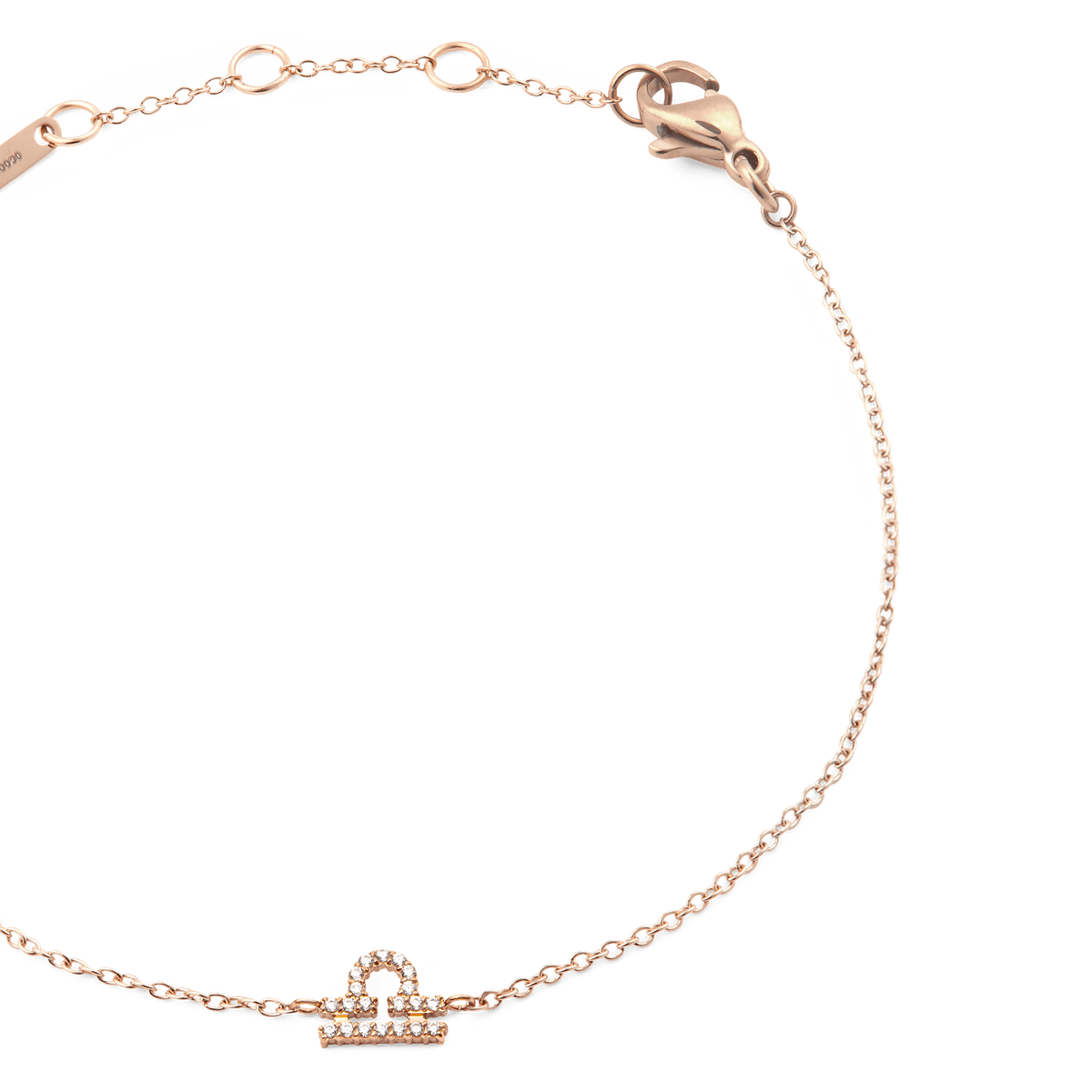 Crystal Zodiac Chain Bracelet Rose Gold