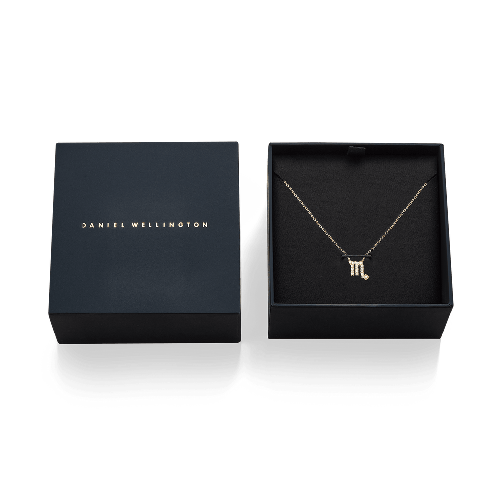 Crystal Zodiac Chain Necklace Gold