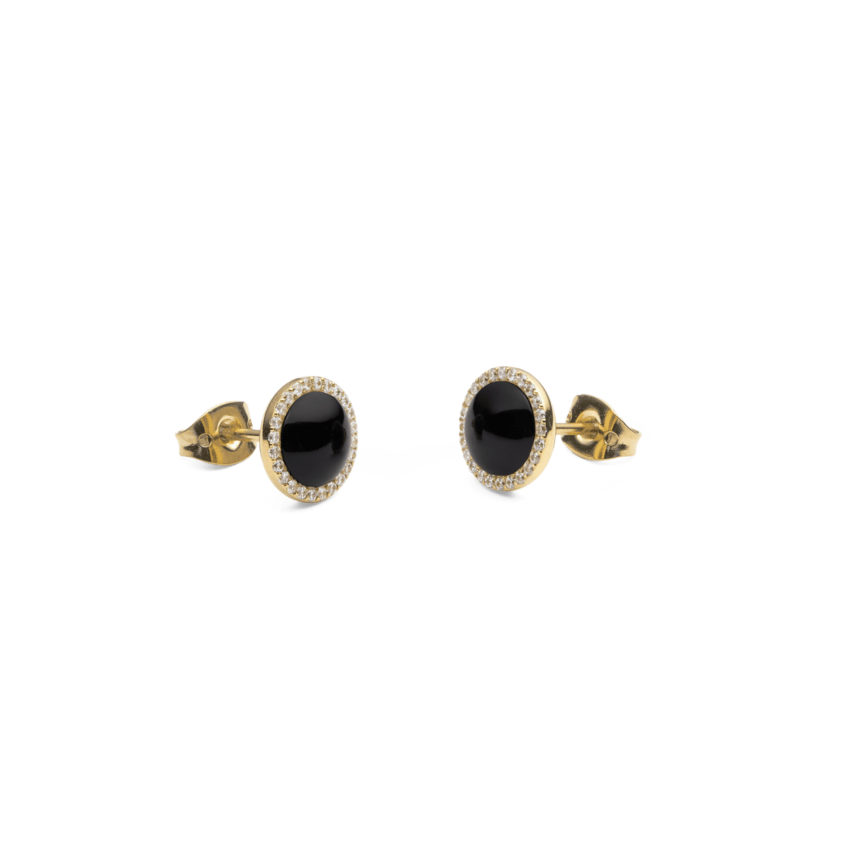 Audrey Earrings Black Agathe Gold