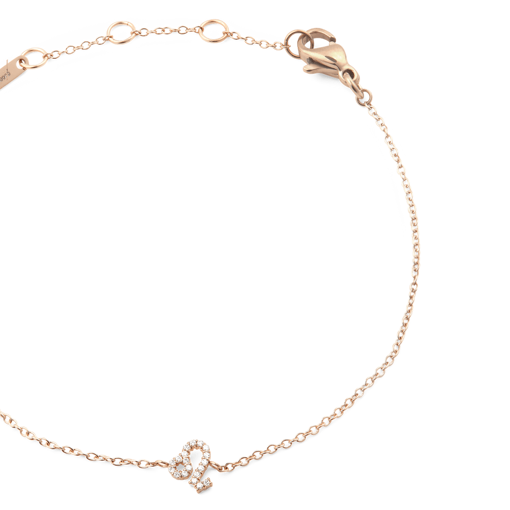 Crystal Zodiac Chain Bracelet Rose Gold