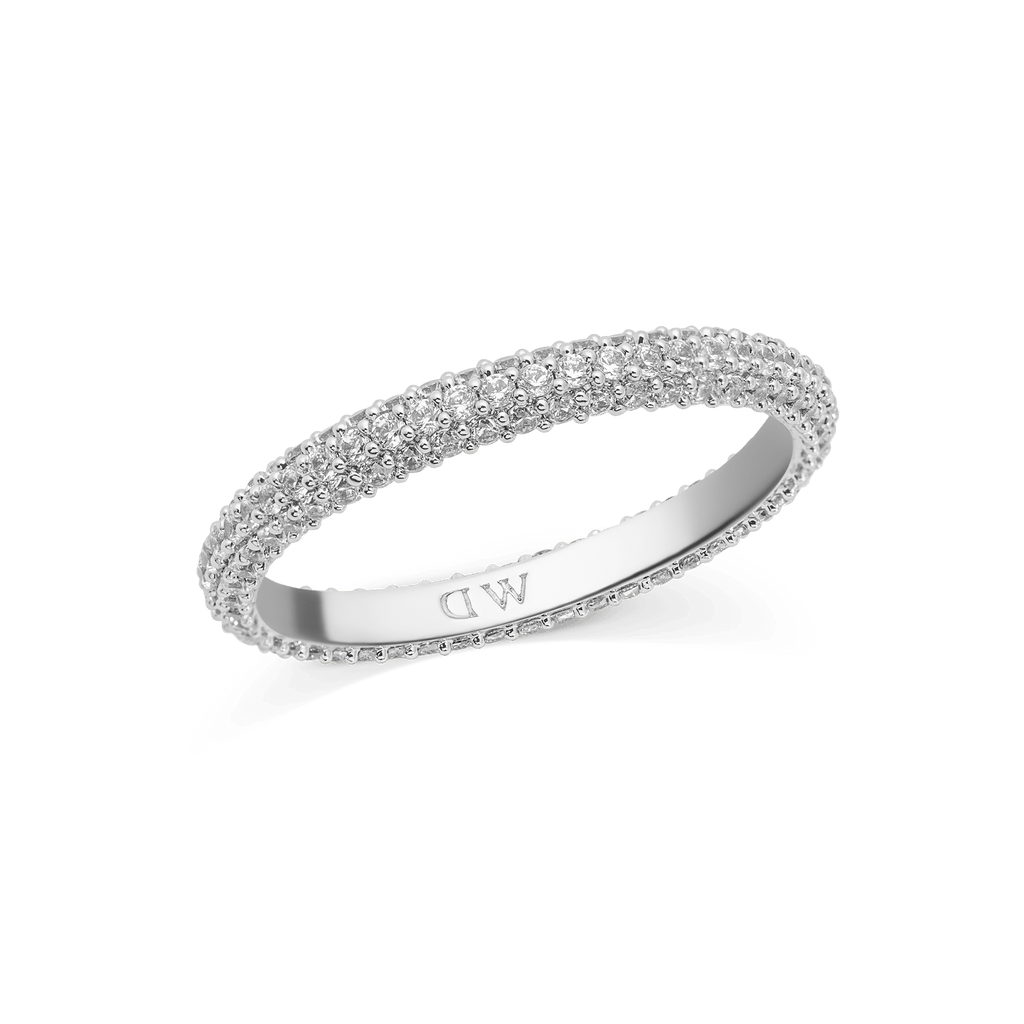 Quadro 5-Link + Pavé Ring 3mm Silver Set
