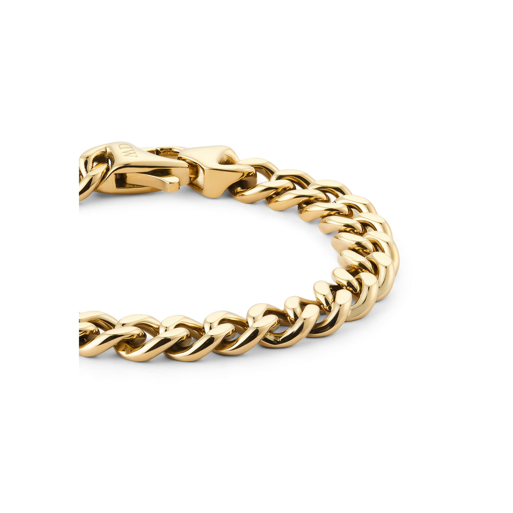 Iconic Chronograph Panda + Ellipse Cuban Chain Bracelet Gold Set