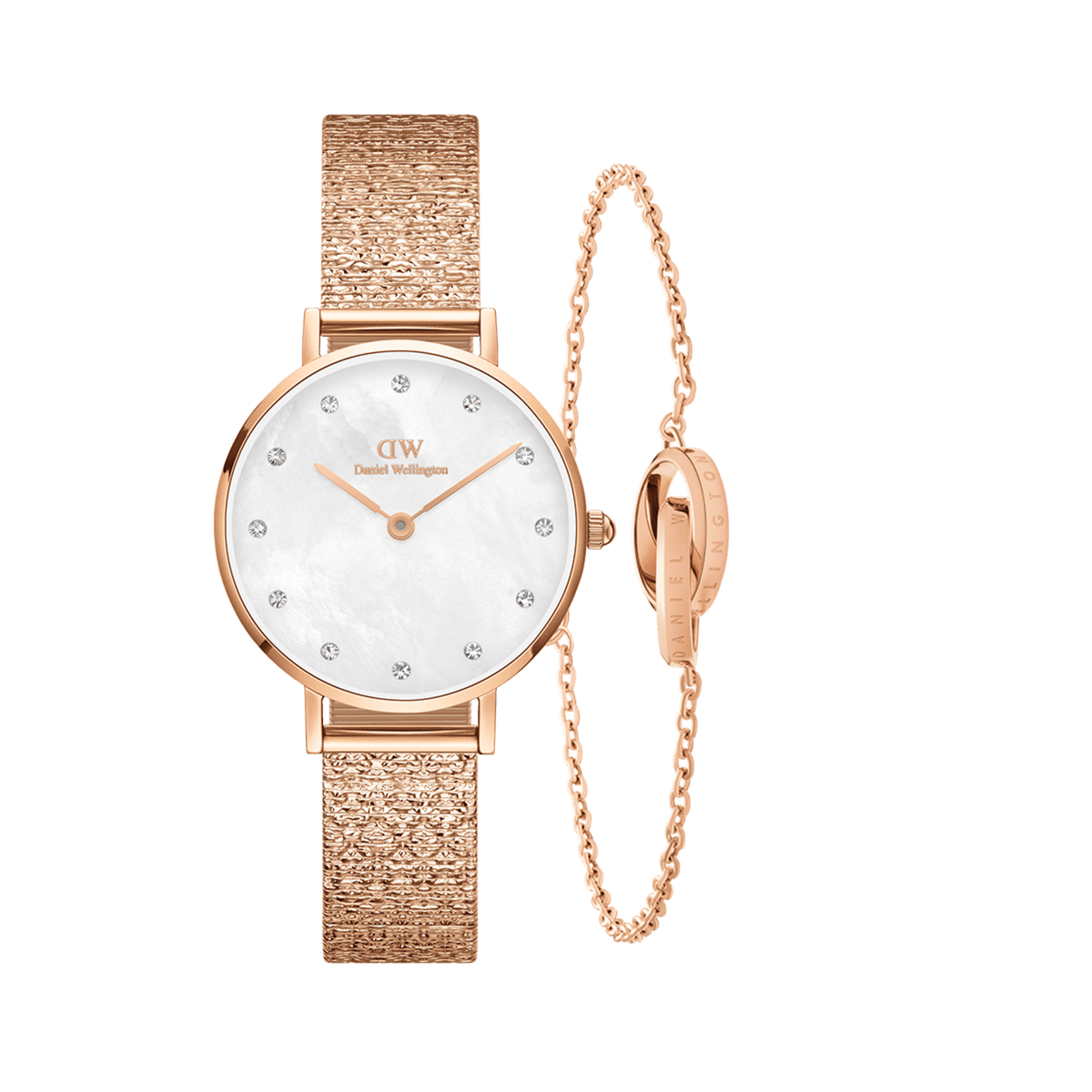 Petite Lumine Pressed Piano + Elan Unity Bracelet Rose Gold