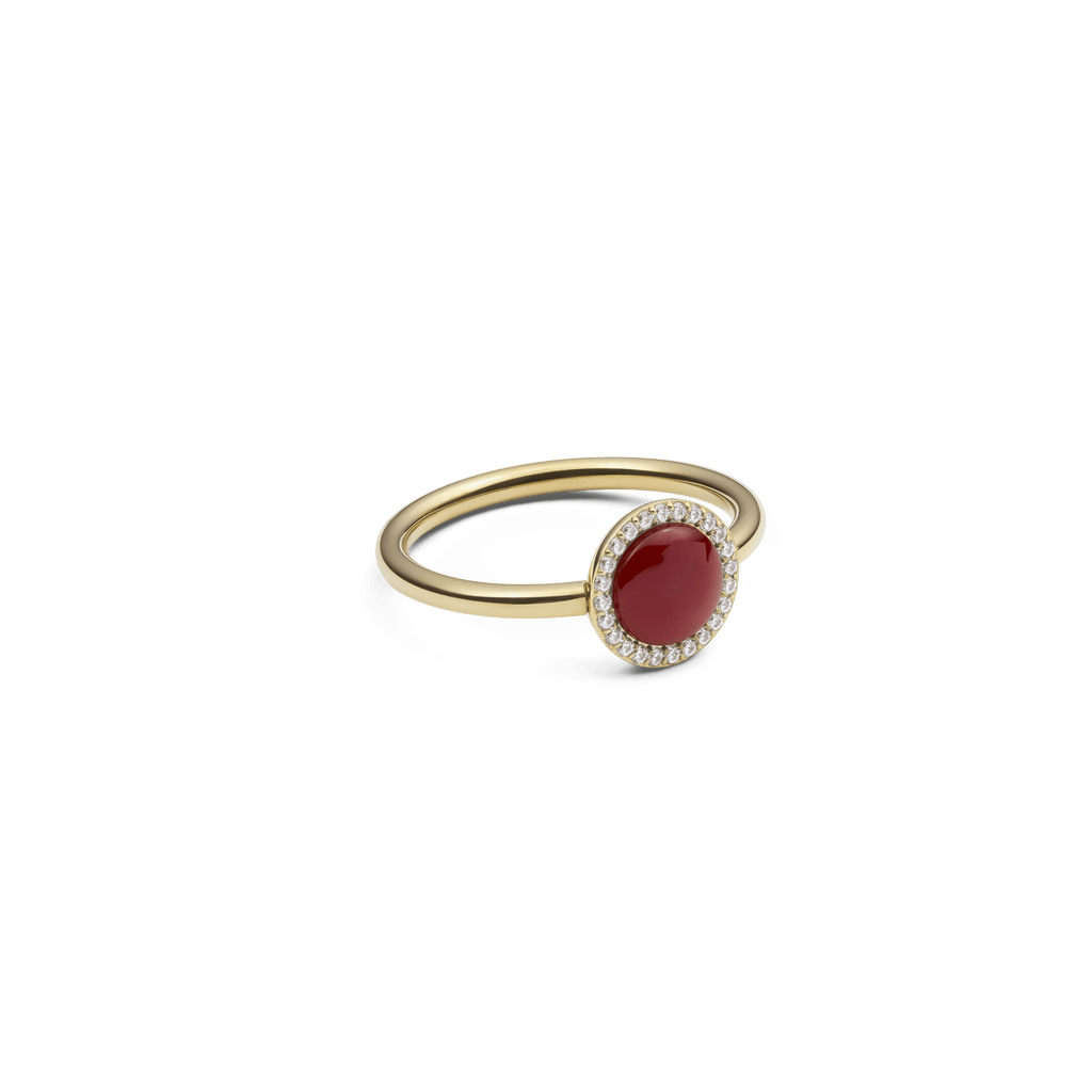 Audrey Ring  Red Agathe Gold