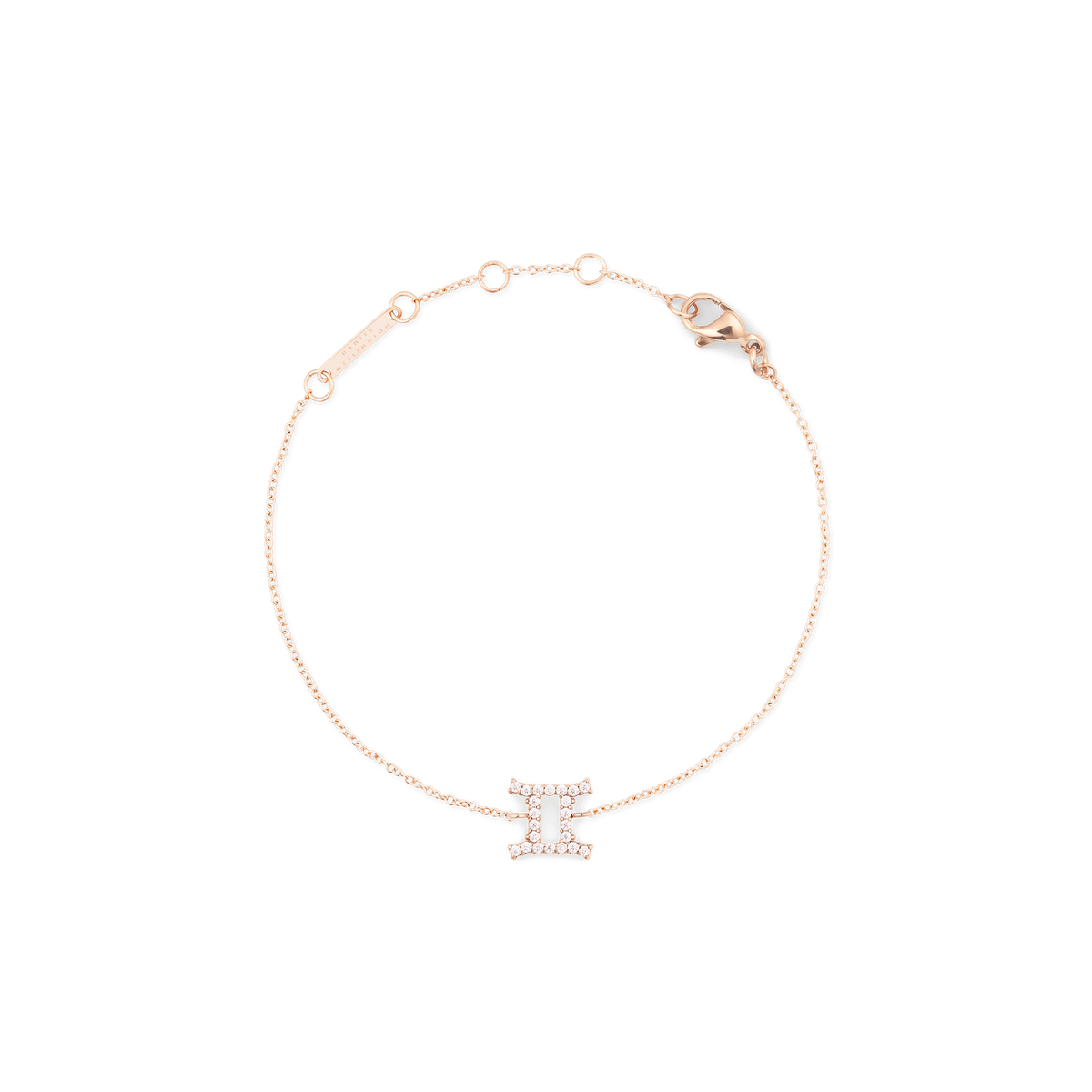 Crystal Zodiac Chain Bracelet Rose Gold