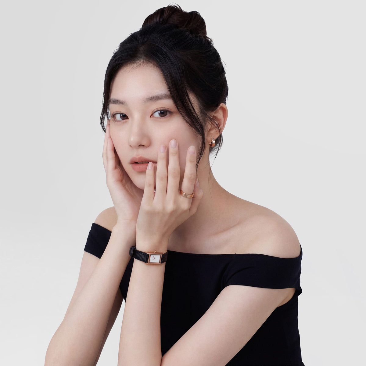 Bound Mini Black Lizard Rose Gold