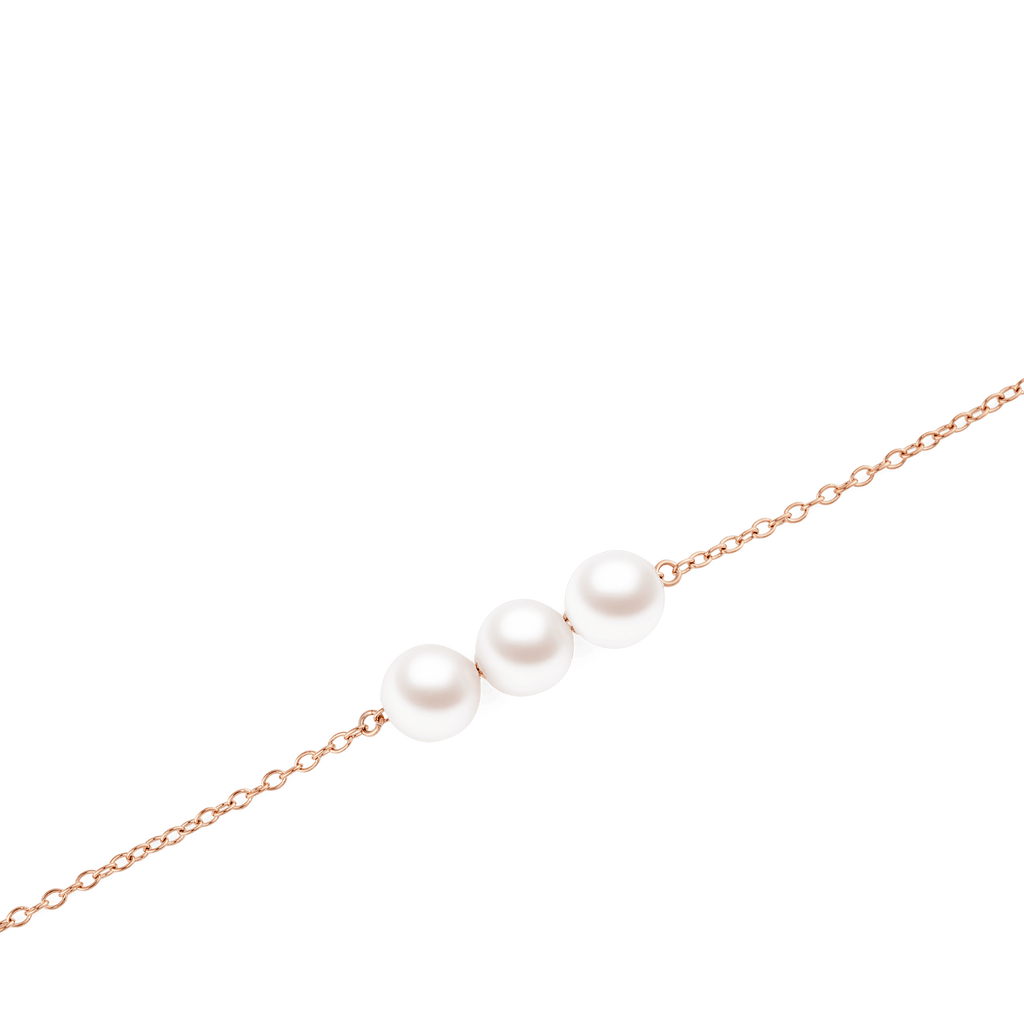 Pearl Trio Bracelet Rose Gold