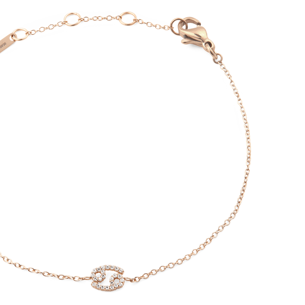 Crystal Zodiac Chain Bracelet Rose Gold
