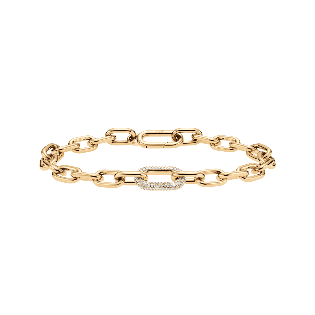 Crystal Link Bracelet Gold