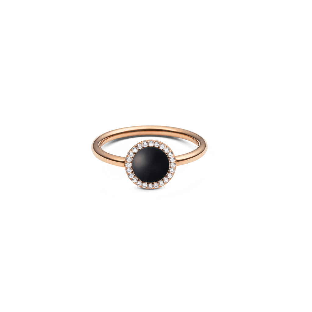 Audrey Ring Black Agathe Rose Gold
