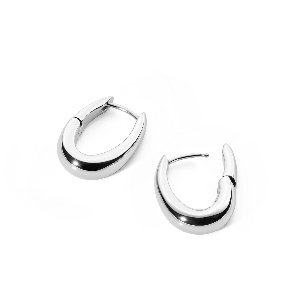 Flow Earring 20mm Silver