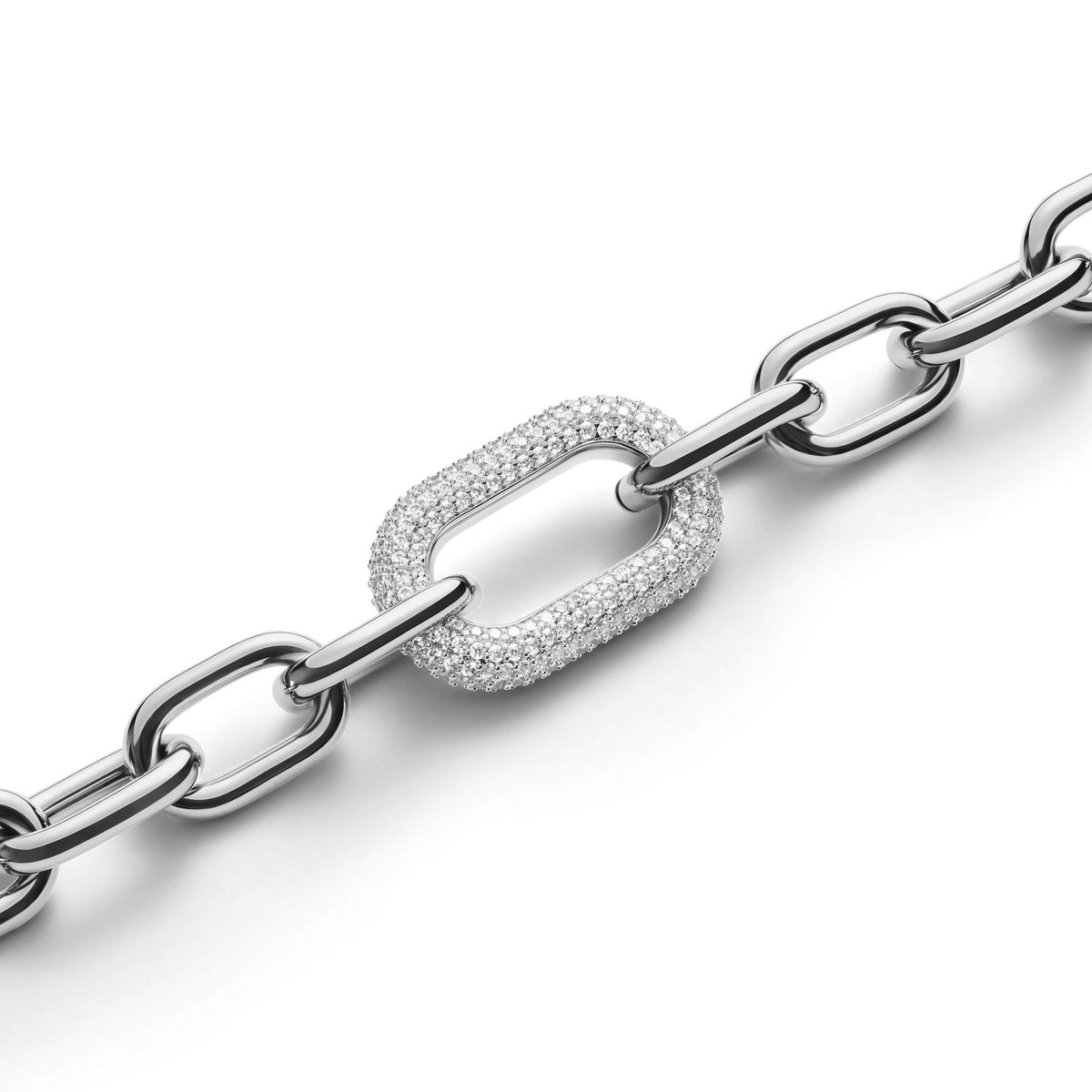 Crystal Link Necklace Silver