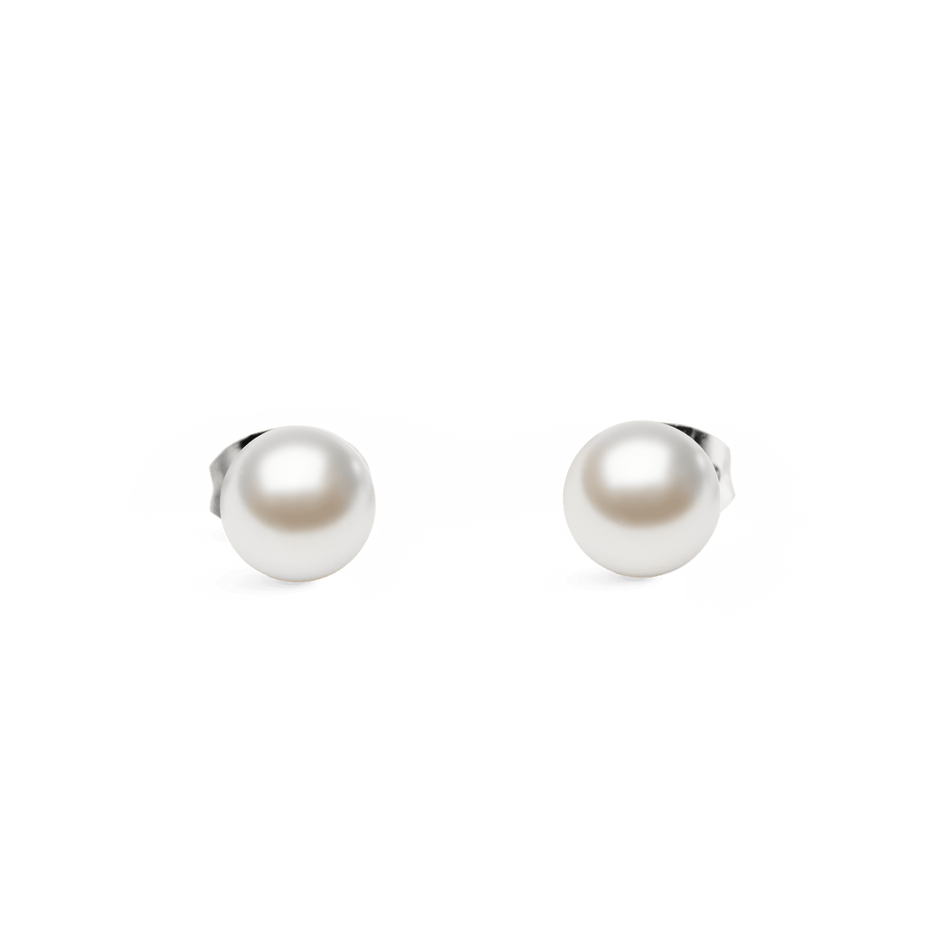 Pearl Stud Earrings Silver