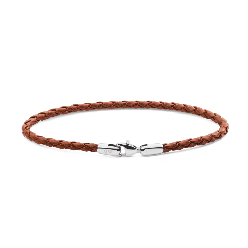 Daniel Braided Leather Bracelet St Mawes 2.8 Silver