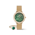 Crystalline Bezel & Audrey Green Set Gold