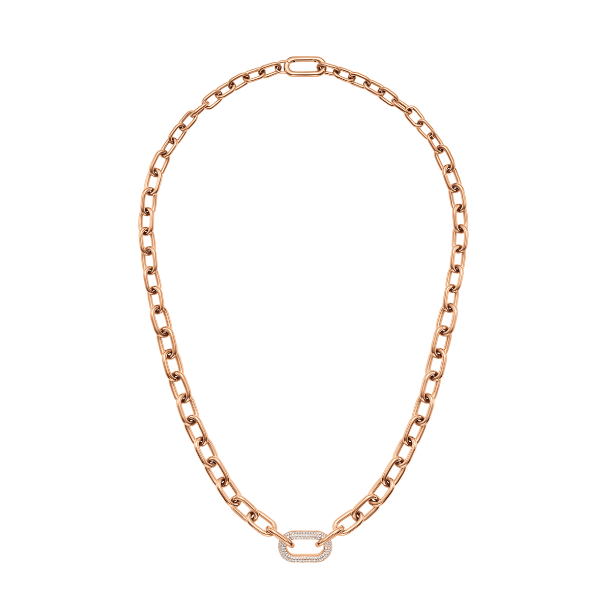 Crystal Link Necklace Rose Gold