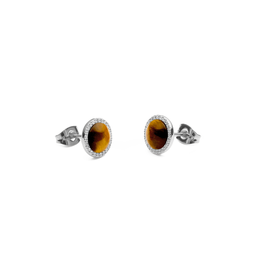 Audrey Earrings Tiger Eye Silver