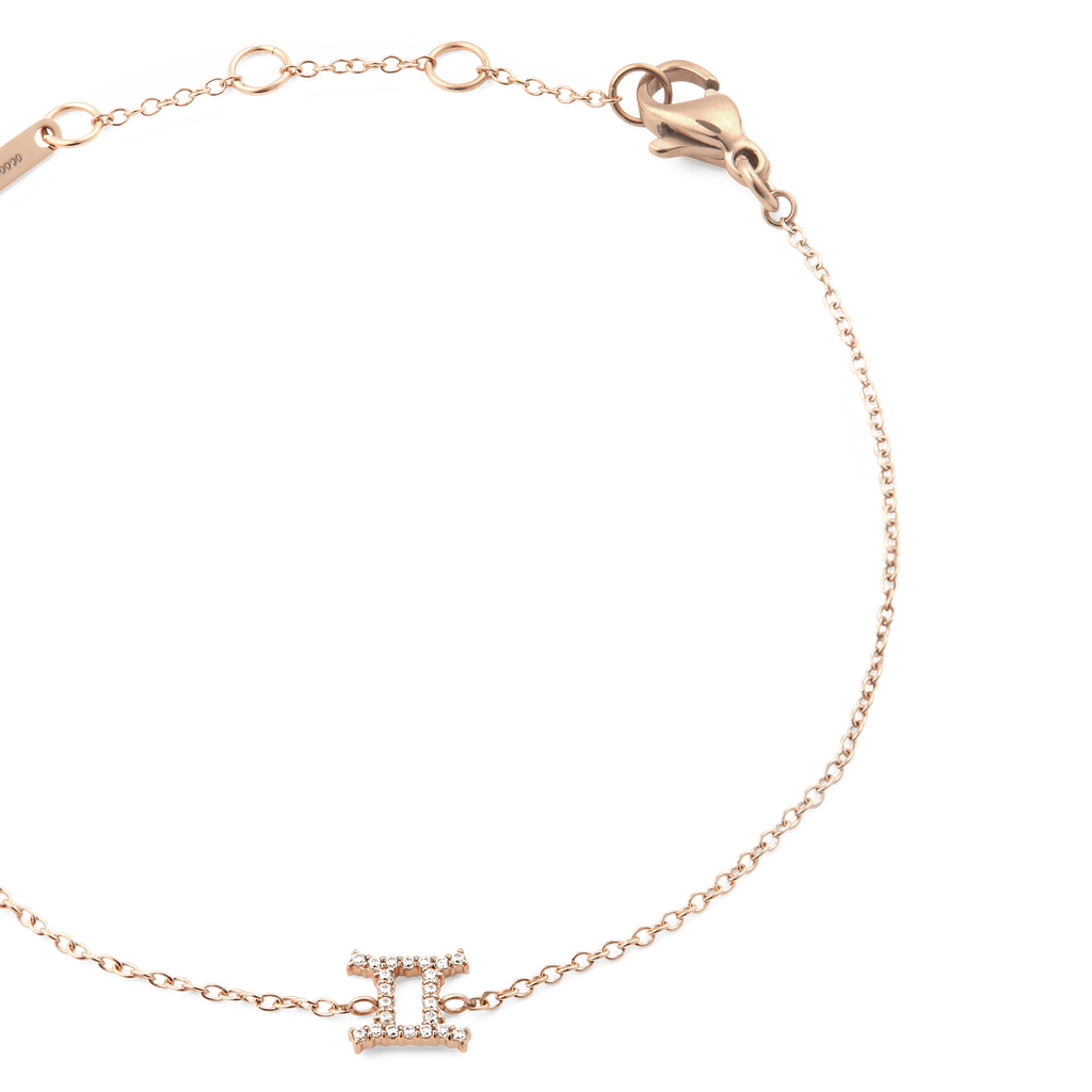 Crystal Zodiac Chain Bracelet Rose Gold