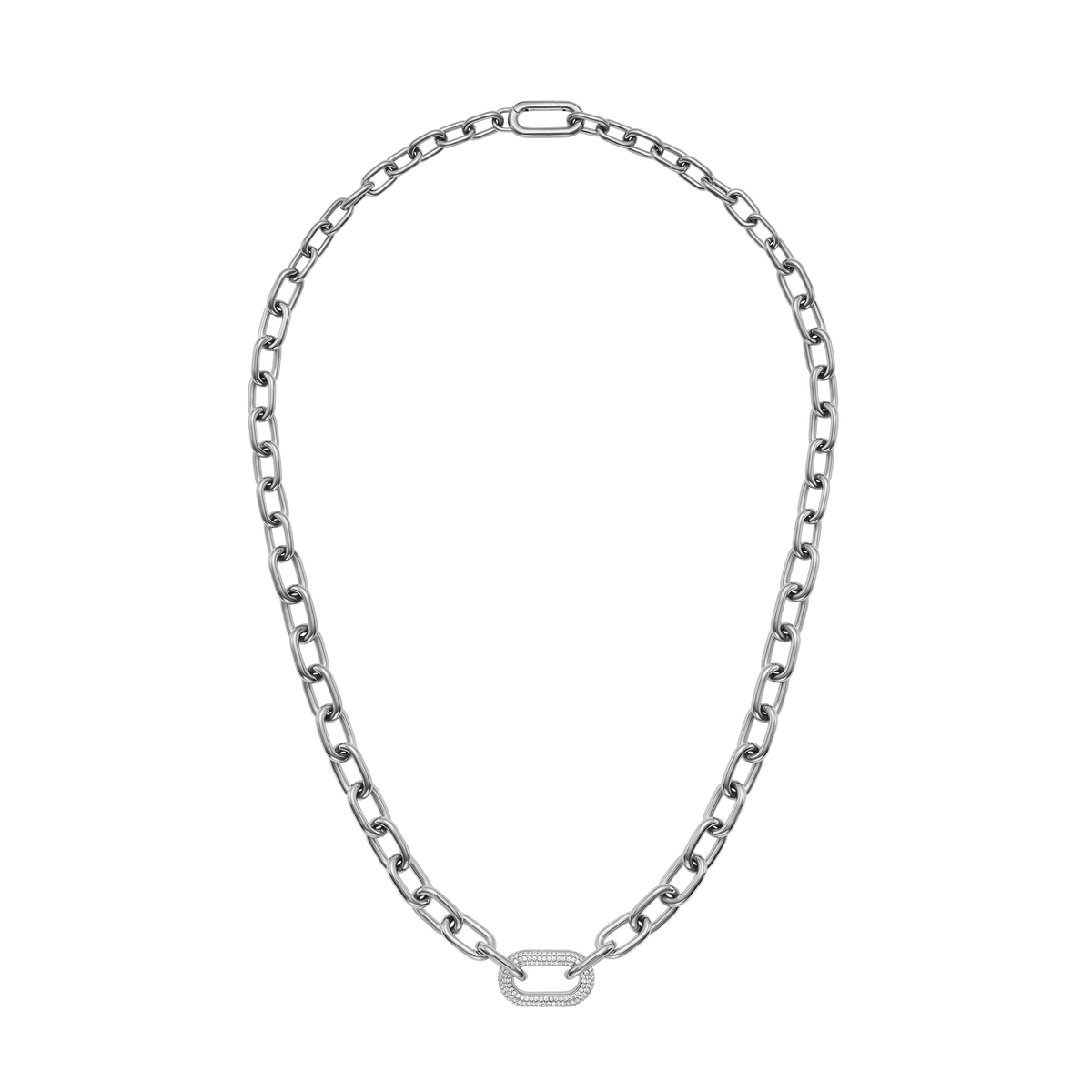 Crystal Link Necklace Silver