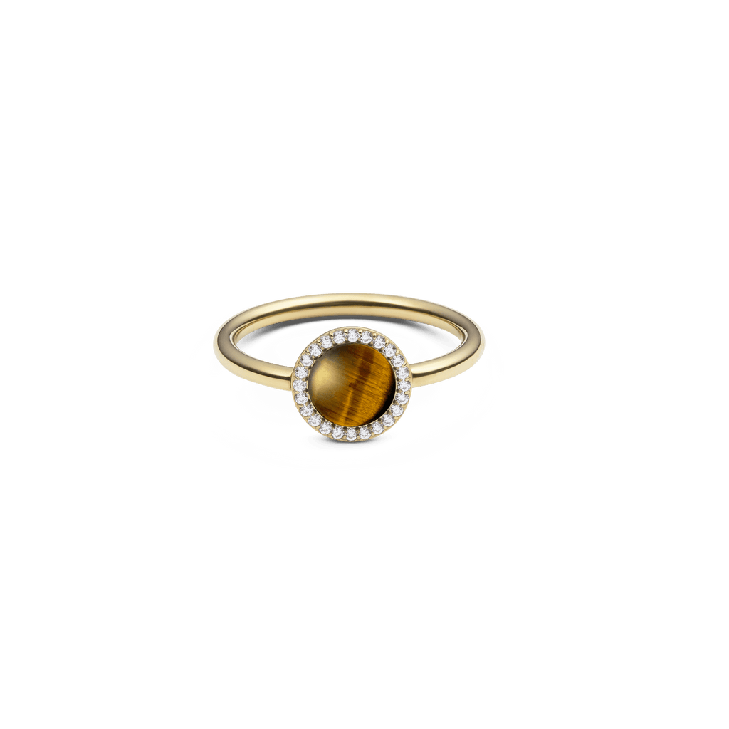 Audrey Ring Tiger Eye Gold